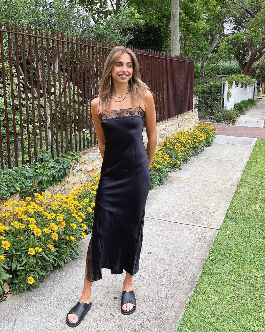 sir willa lace dress SIR The Label Willa Cut Out Gown (For Hire) EKOLUV